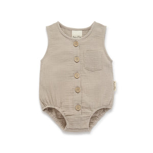 Sand Muslin Bubble Romper-Aster & Oak-000-Little Soldiers