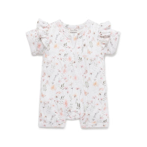 Secret Garden Zip Romper - White-Aster & Oak-0000-Little Soldiers