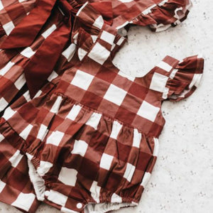 Gingham Playsuit/Dress PREORDER-Christmas Clothing-Bencer & Hazelnut-000 PLAYSUIT-Little Soldiers