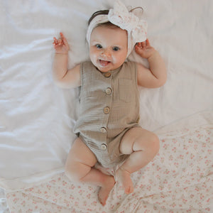 Sand Muslin Bubble Romper-Aster & Oak-000-Little Soldiers