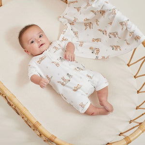 Teddy Picnic Zip Romper-Aster & Oak-0000-Little Soldiers