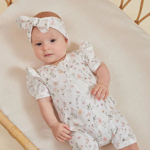 Secret Garden Zip Romper - White-Aster & Oak-0000-Little Soldiers